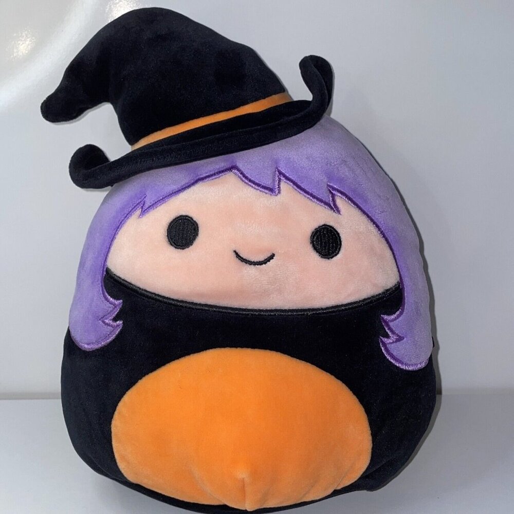 Squishmallows 8" Witch Plush Madeleine Purple Black Halloween Kellytoy 2019 Read